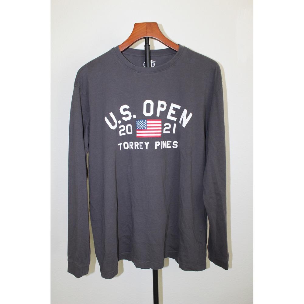Ahead Mens US Open 2021 Torrey Pines Long Sleeve T-Shirt Charcoal Gray Large
